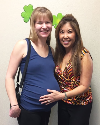Chiropractor Ranch Bernardo CA Angela Hee with pregnant patient