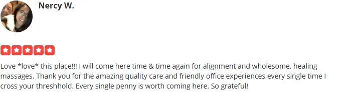 Chiropractic San Diego CA Nercy W Testimonial Chiropractic San Diego CA Nercy W Testimonial